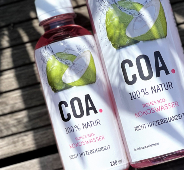 Preview: COA. 100% Rohes Bio-Kokoswasser, 250 ml